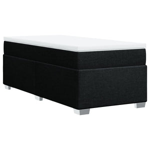 Κρεβάτι Boxspring με Στρώμα Μαύρο 90x190 εκ.Υφασμάτινο - Pakobazaar