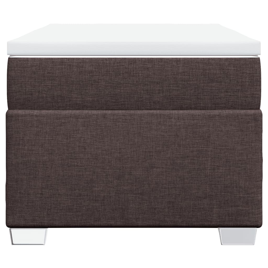 Κρεβάτι Boxspring με Στρώμα Σκούρο Καφέ 90x190 εκ. Υφασμάτινο