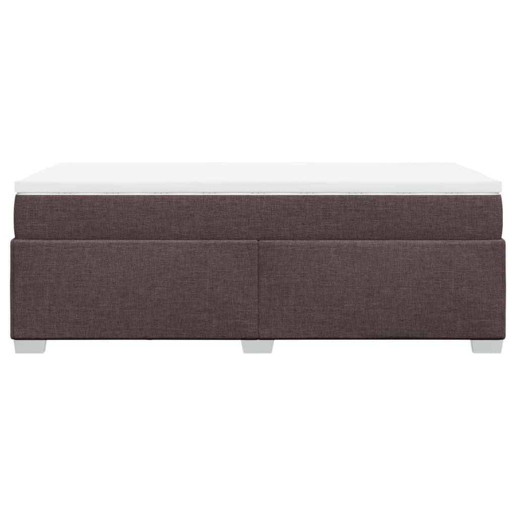 Κρεβάτι Boxspring με Στρώμα Σκούρο Καφέ 90x190 εκ. Υφασμάτινο
