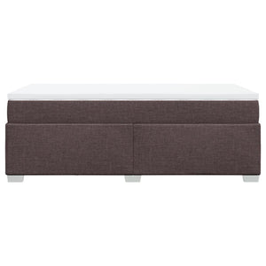 Κρεβάτι Boxspring με Στρώμα Σκούρο Καφέ 90x190 εκ. Υφασμάτινο