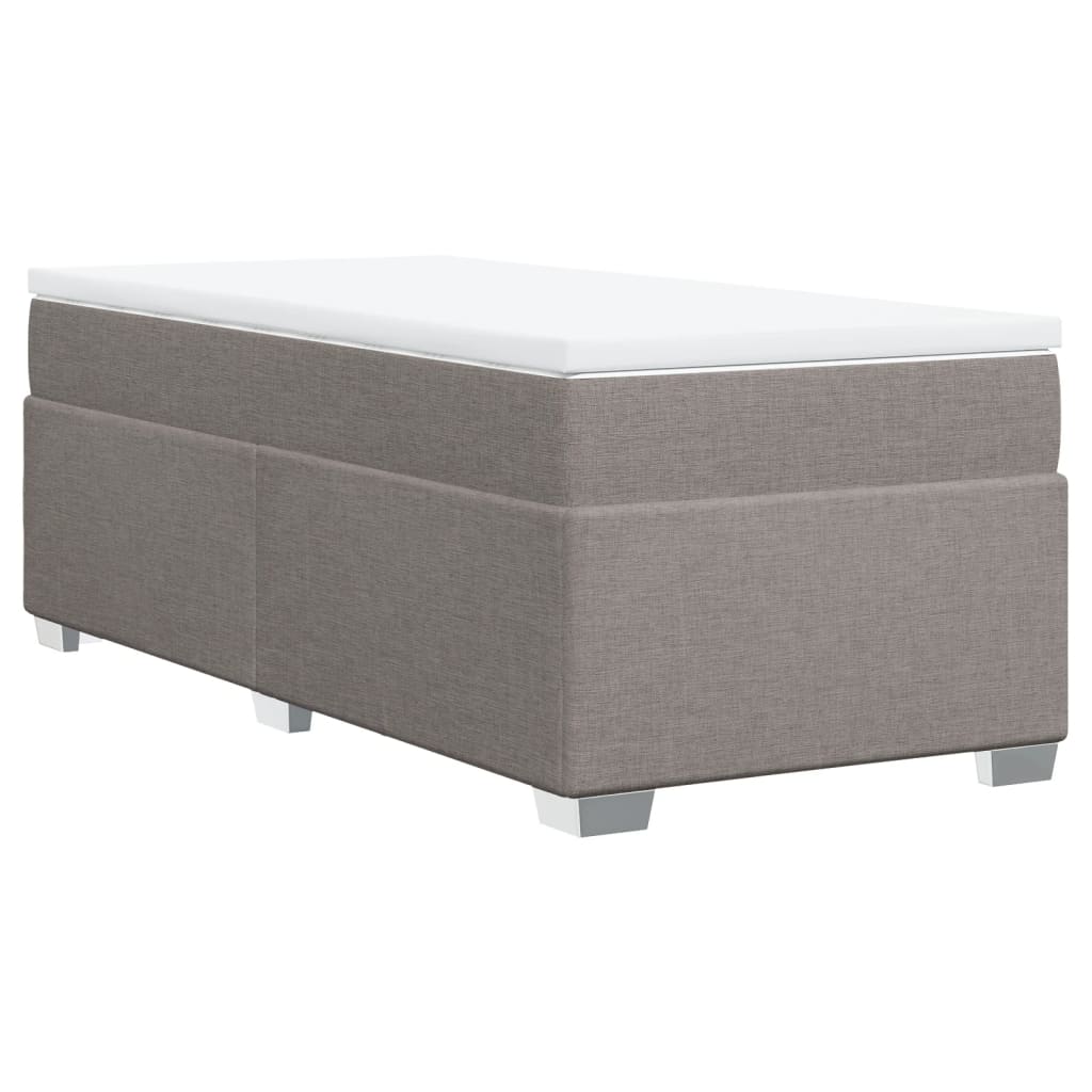 Κρεβάτι Boxspring με Στρώμα Taupe 90x190 εκ.Υφασμάτινο