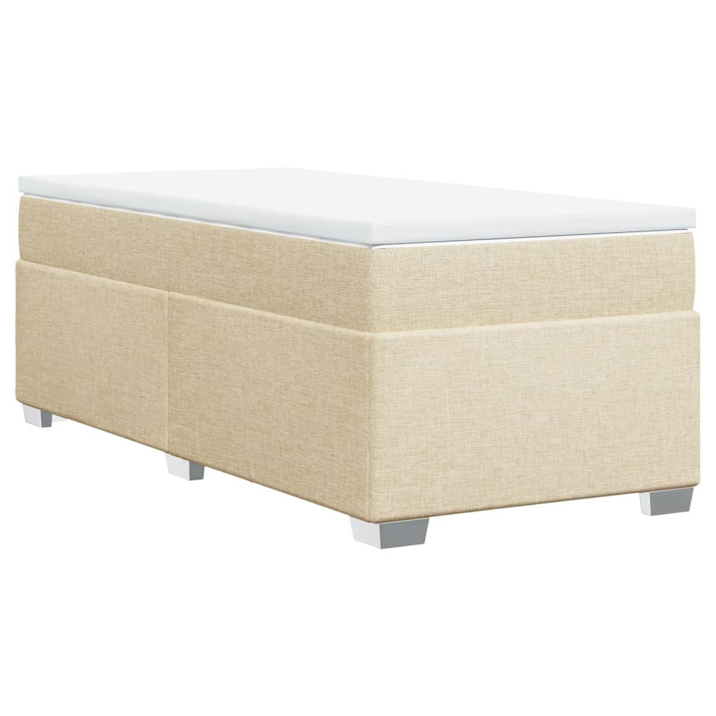 Κρεβάτι Boxspring με Στρώμα Κρεμ 90x190 εκ.Υφασμάτινο