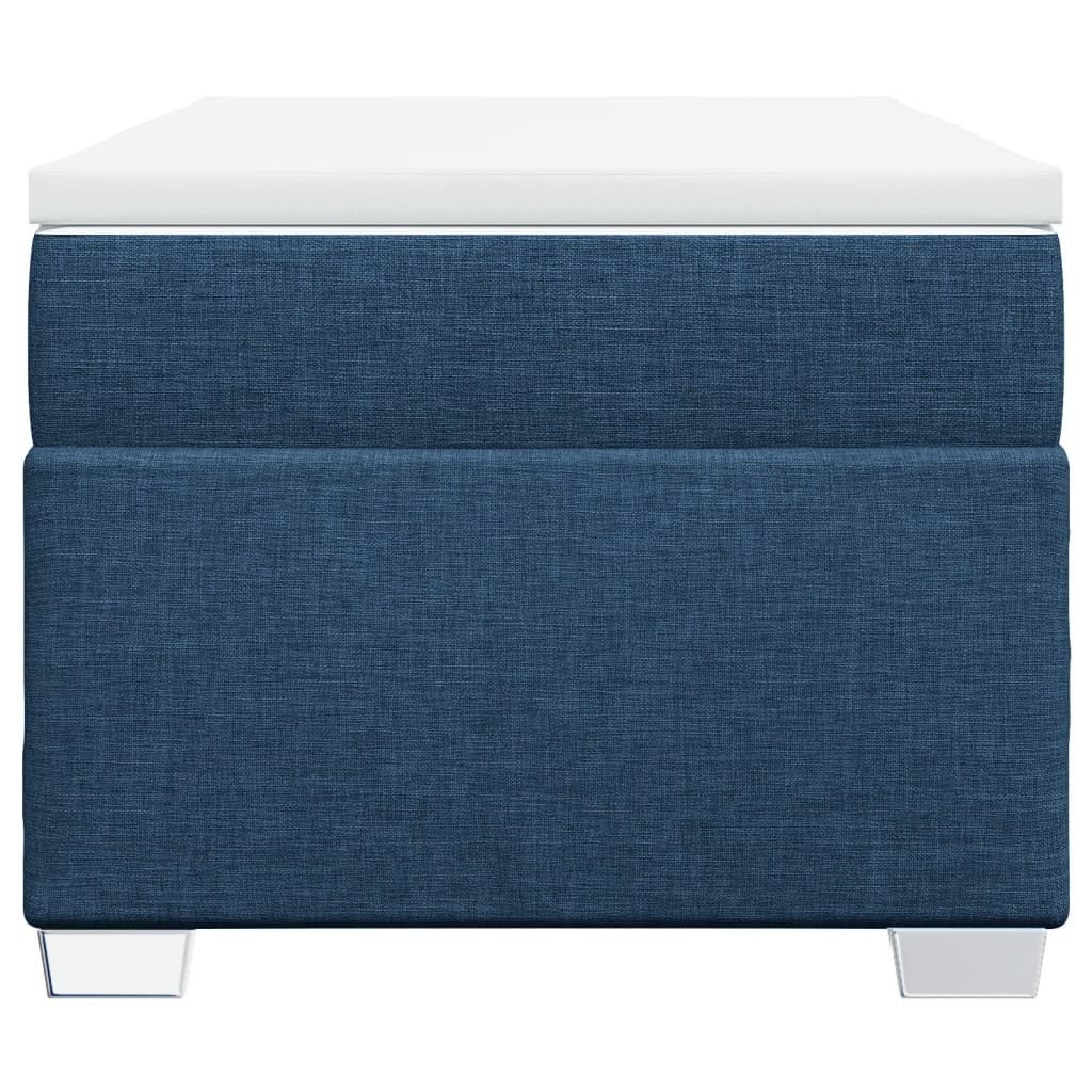 Κρεβάτι Boxspring με Στρώμα Μπλε 90x190 εκ.Υφασμάτινο