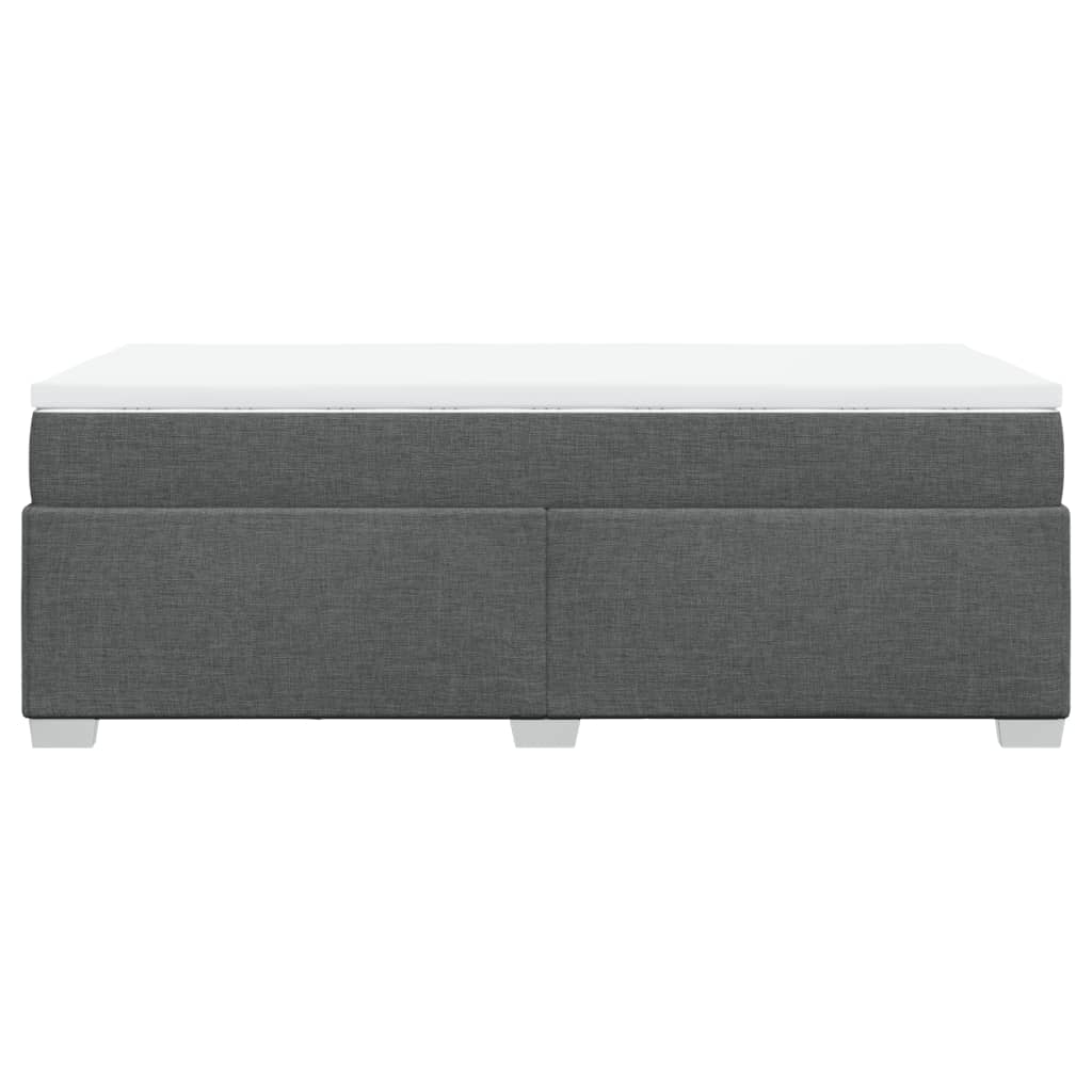 Κρεβάτι Boxspring με Στρώμα Σκούρο Γκρι 90x200 εκ. Υφασμάτινο - Pakobazaar