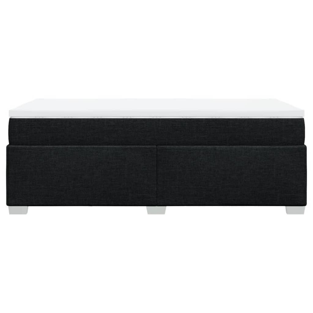 Κρεβάτι Boxspring με Στρώμα Μαύρο 90x200 εκ. Υφασμάτινο