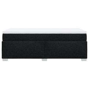 Κρεβάτι Boxspring με Στρώμα Μαύρο 90x200 εκ. Υφασμάτινο