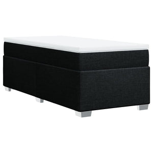 Κρεβάτι Boxspring με Στρώμα Μαύρο 90x200 εκ. Υφασμάτινο