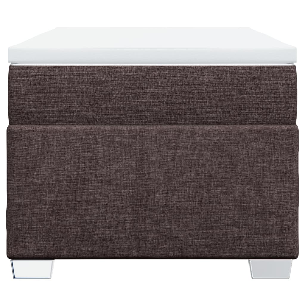 Κρεβάτι Boxspring με Στρώμα Σκούρο Καφέ 90x200 εκ. Υφασμάτινο