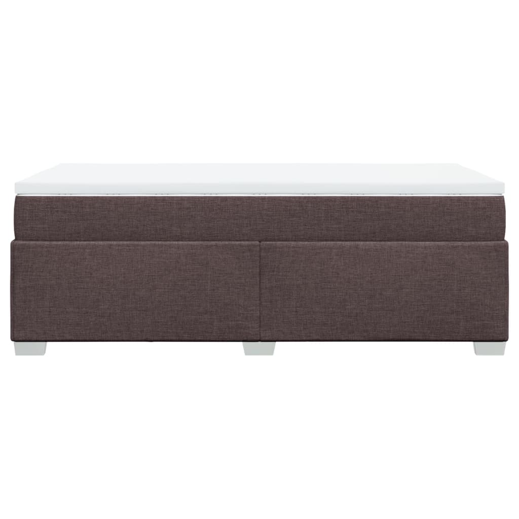 Κρεβάτι Boxspring με Στρώμα Σκούρο Καφέ 90x200 εκ. Υφασμάτινο