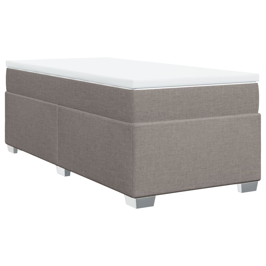 Κρεβάτι Boxspring με Στρώμα Taupe 90x200 εκ. Υφασμάτινο - Pakobazaar