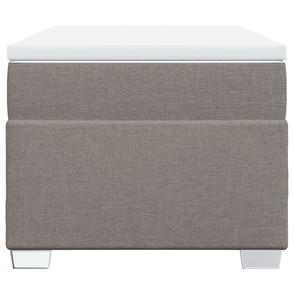 Κρεβάτι Boxspring με Στρώμα Taupe 90x200 εκ. Υφασμάτινο - Pakobazaar