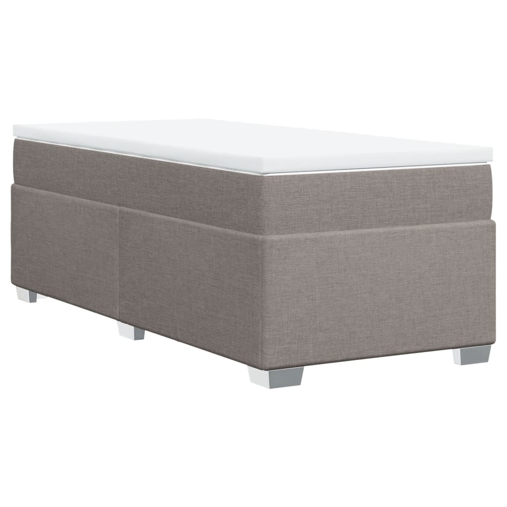 Κρεβάτι Boxspring με Στρώμα Taupe 90x200 εκ. Υφασμάτινο - Pakobazaar