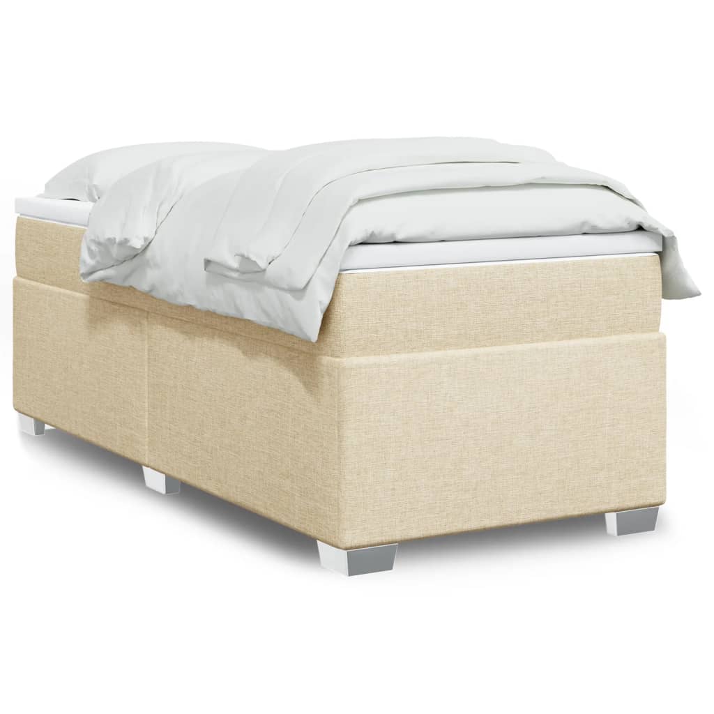 Κρεβάτι Boxspring με Στρώμα Κρεμ 90x200 εκ.Υφασμάτινο