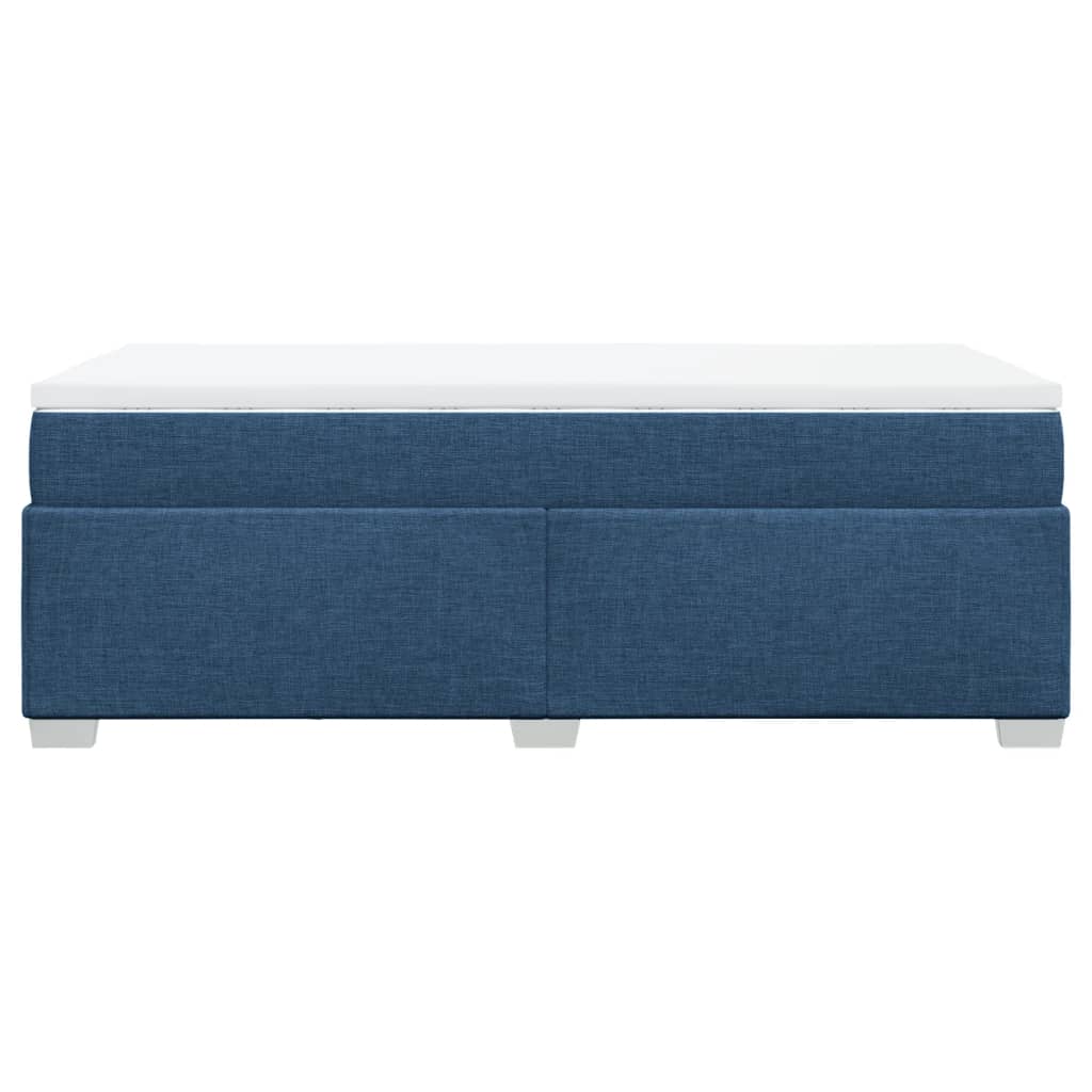 Κρεβάτι Boxspring με Στρώμα Μπλε 90x200 εκ.Υφασμάτινο