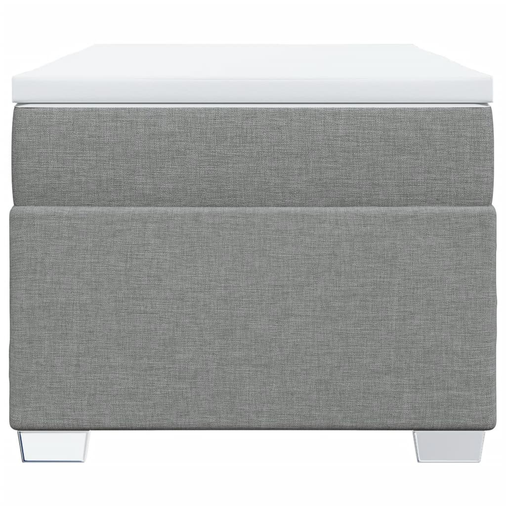 Κρεβάτι Boxspring με Στρώμα Ανοιχτό Γκρι 100x200 εκ. Υφασμάτινο