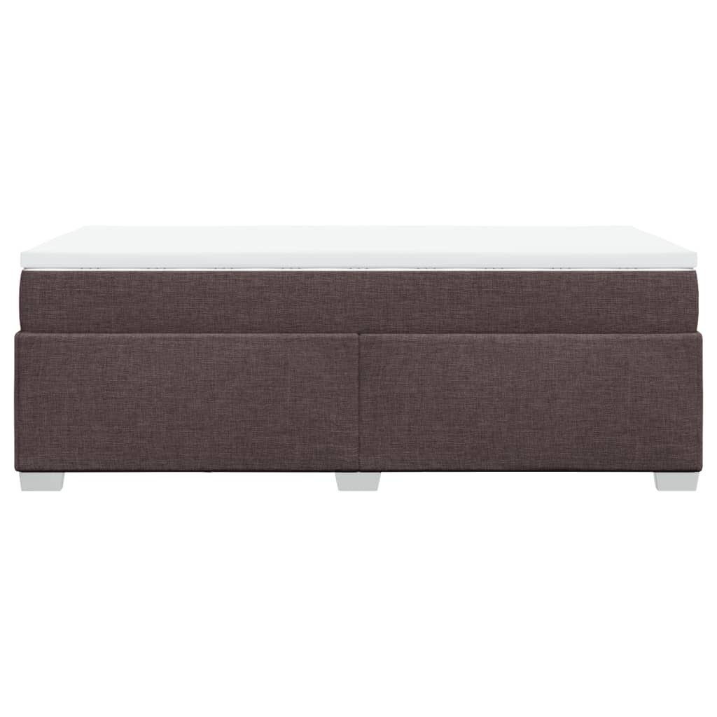 Κρεβάτι Boxspring με Στρώμα Σκούρο Καφέ 100x200 εκ. Υφασμάτινο