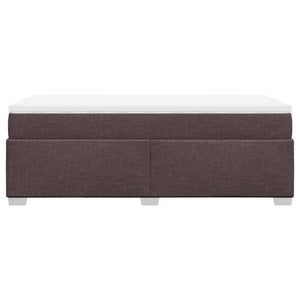 Κρεβάτι Boxspring με Στρώμα Σκούρο Καφέ 100x200 εκ. Υφασμάτινο