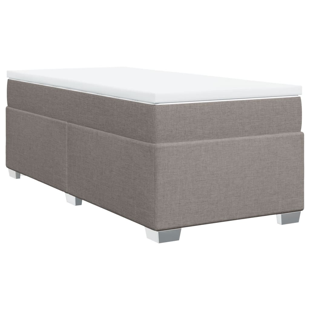 Κρεβάτι Boxspring με Στρώμα Taupe 100 x 200 εκ. Υφασμάτινο