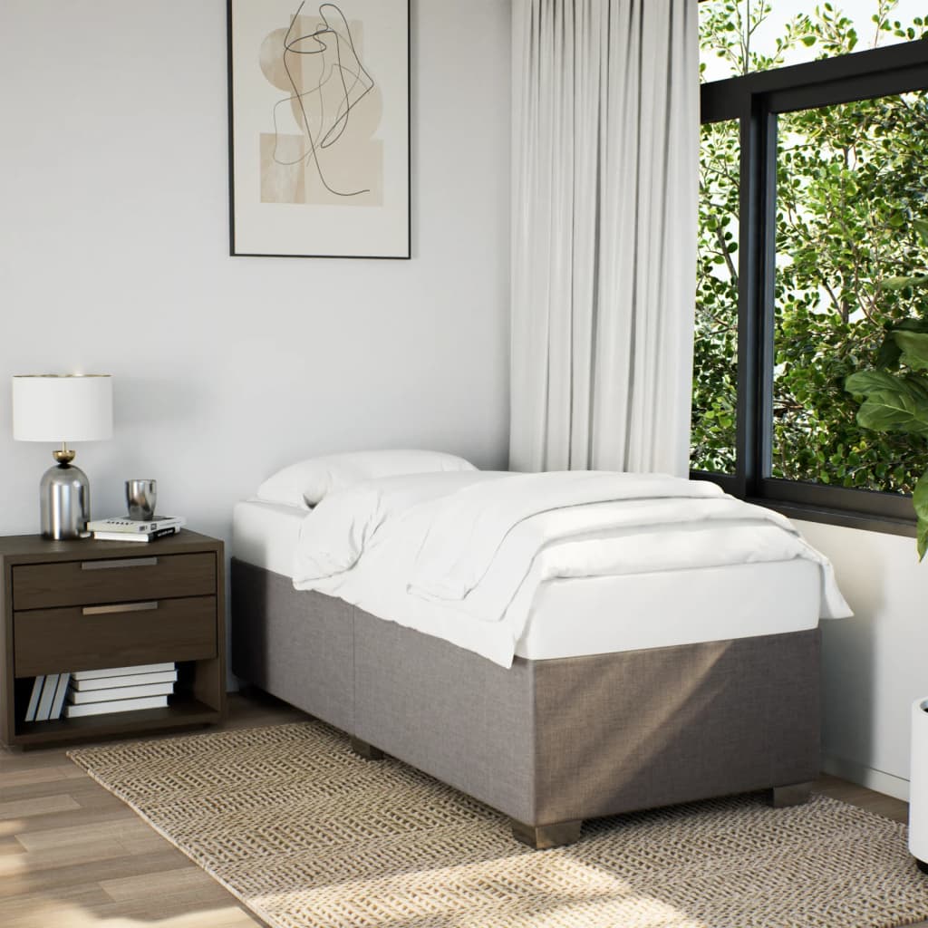 Κρεβάτι Boxspring με Στρώμα Taupe 100 x 200 εκ. Υφασμάτινο