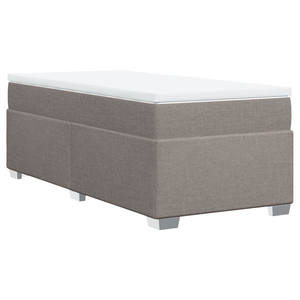 Κρεβάτι Boxspring με Στρώμα Taupe 100 x 200 εκ. Υφασμάτινο