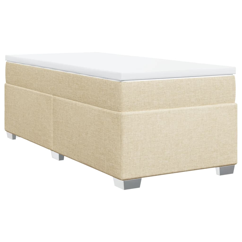 Κρεβάτι Boxspring με Στρώμα Κρεμ 100 x 200 εκ. Υφασμάτινο
