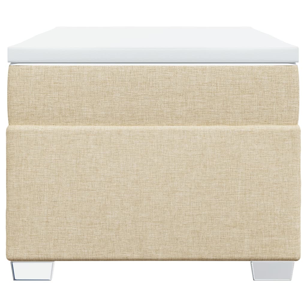 Κρεβάτι Boxspring με Στρώμα Κρεμ 100 x 200 εκ. Υφασμάτινο