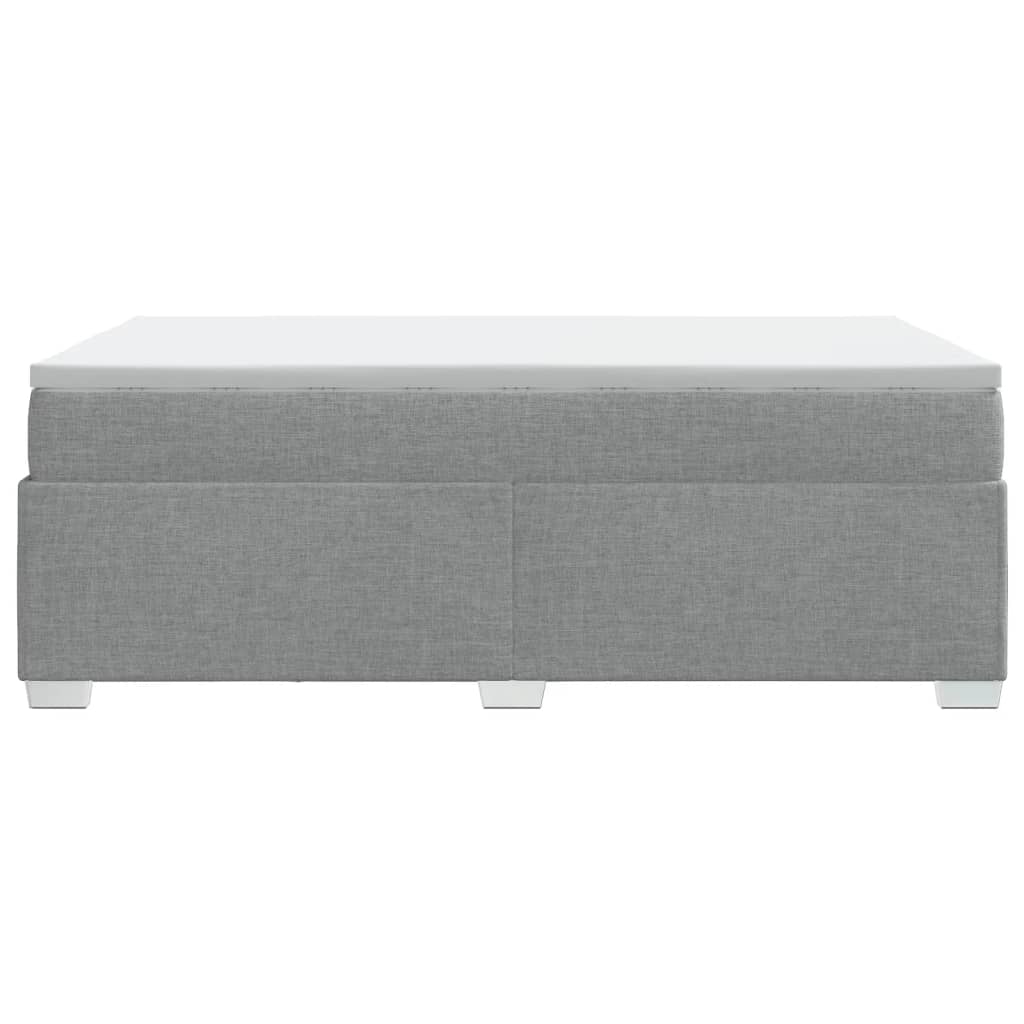 Κρεβάτι Boxspring με Στρώμα Ανοιχτό Γκρι 120x190 εκ. Υφασμάτινο