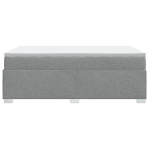 Κρεβάτι Boxspring με Στρώμα Ανοιχτό Γκρι 120x190 εκ. Υφασμάτινο