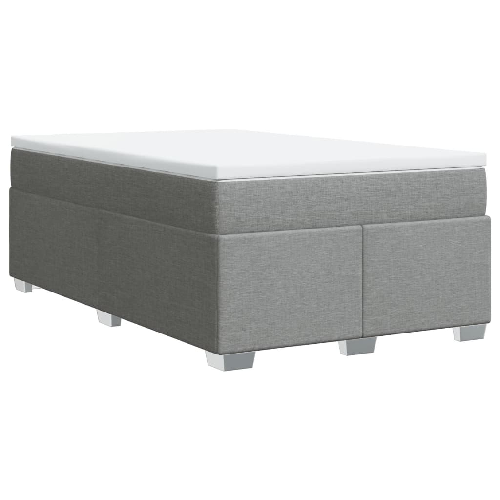Κρεβάτι Boxspring με Στρώμα Ανοιχτό Γκρι 120x190 εκ. Υφασμάτινο