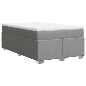 Κρεβάτι Boxspring με Στρώμα Ανοιχτό Γκρι 120x190 εκ. Υφασμάτινο