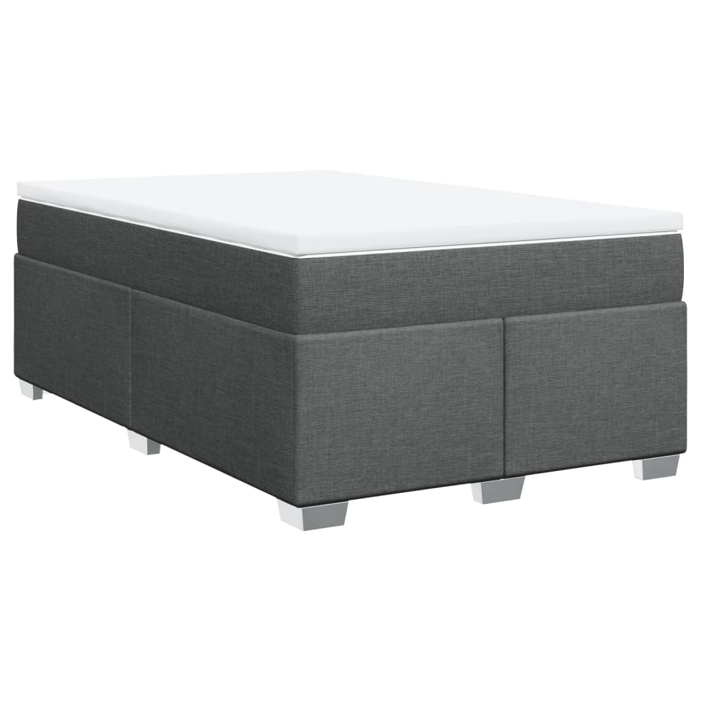 Κρεβάτι Boxspring με Στρώμα Σκούρο Γκρι 120x190 εκ Υφασμάτινο - Pakobazaar