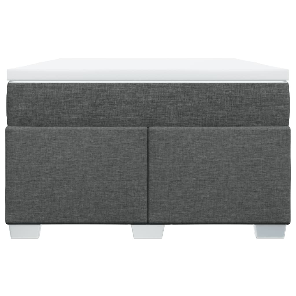 Κρεβάτι Boxspring με Στρώμα Σκούρο Γκρι 120x190 εκ Υφασμάτινο - Pakobazaar
