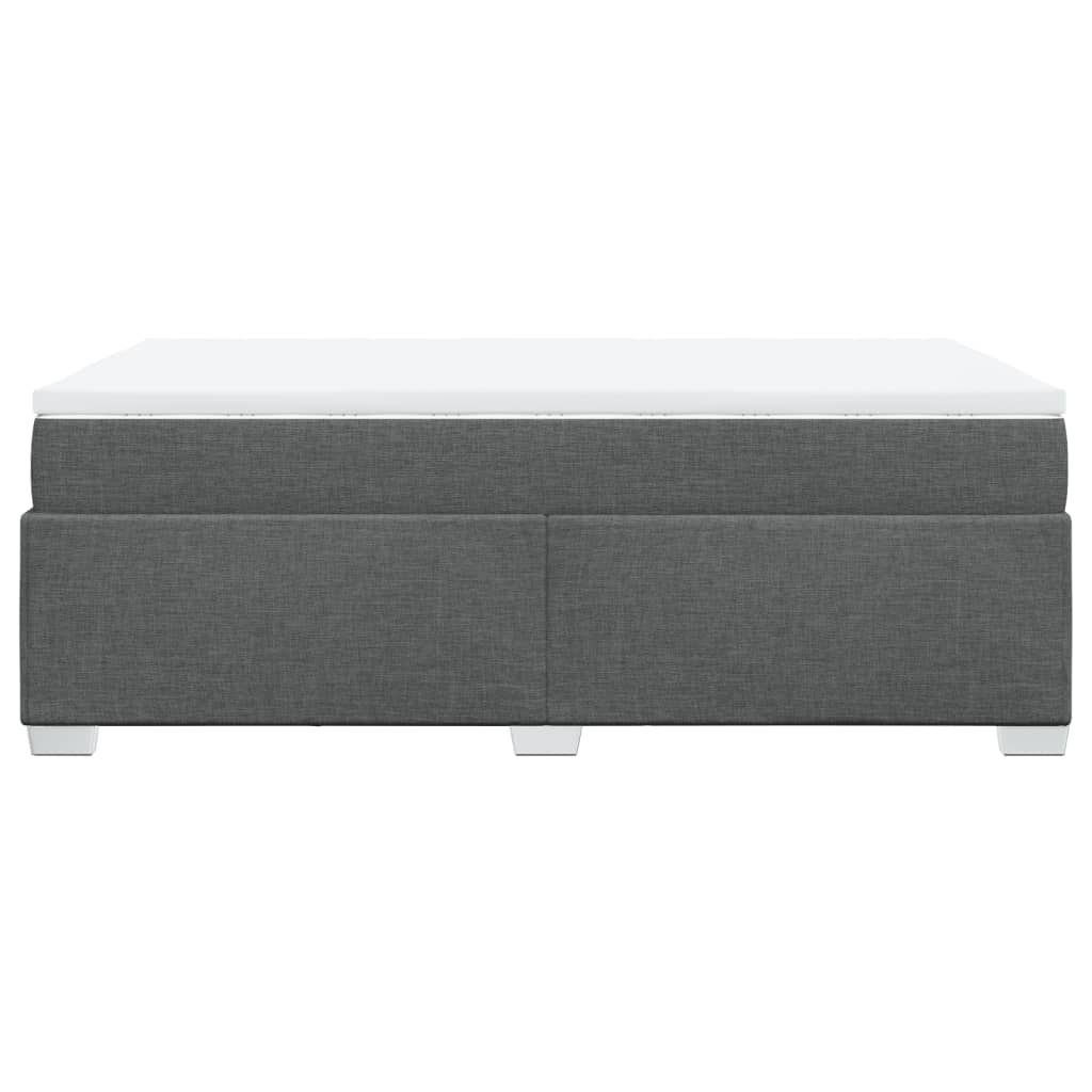 Κρεβάτι Boxspring με Στρώμα Σκούρο Γκρι 120x190 εκ Υφασμάτινο - Pakobazaar