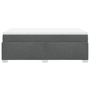 Κρεβάτι Boxspring με Στρώμα Σκούρο Γκρι 120x190 εκ Υφασμάτινο - Pakobazaar