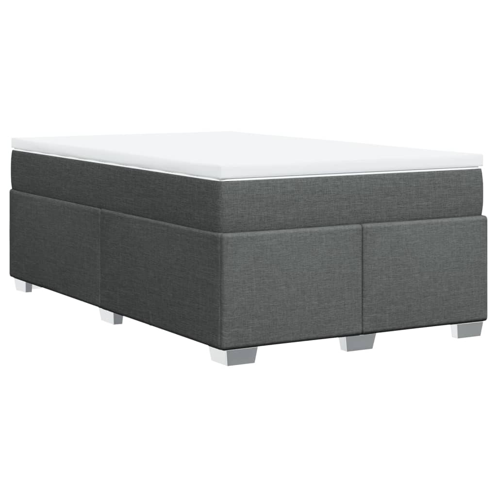 Κρεβάτι Boxspring με Στρώμα Σκούρο Γκρι 120x190 εκ Υφασμάτινο - Pakobazaar