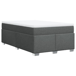 Κρεβάτι Boxspring με Στρώμα Σκούρο Γκρι 120x190 εκ Υφασμάτινο - Pakobazaar