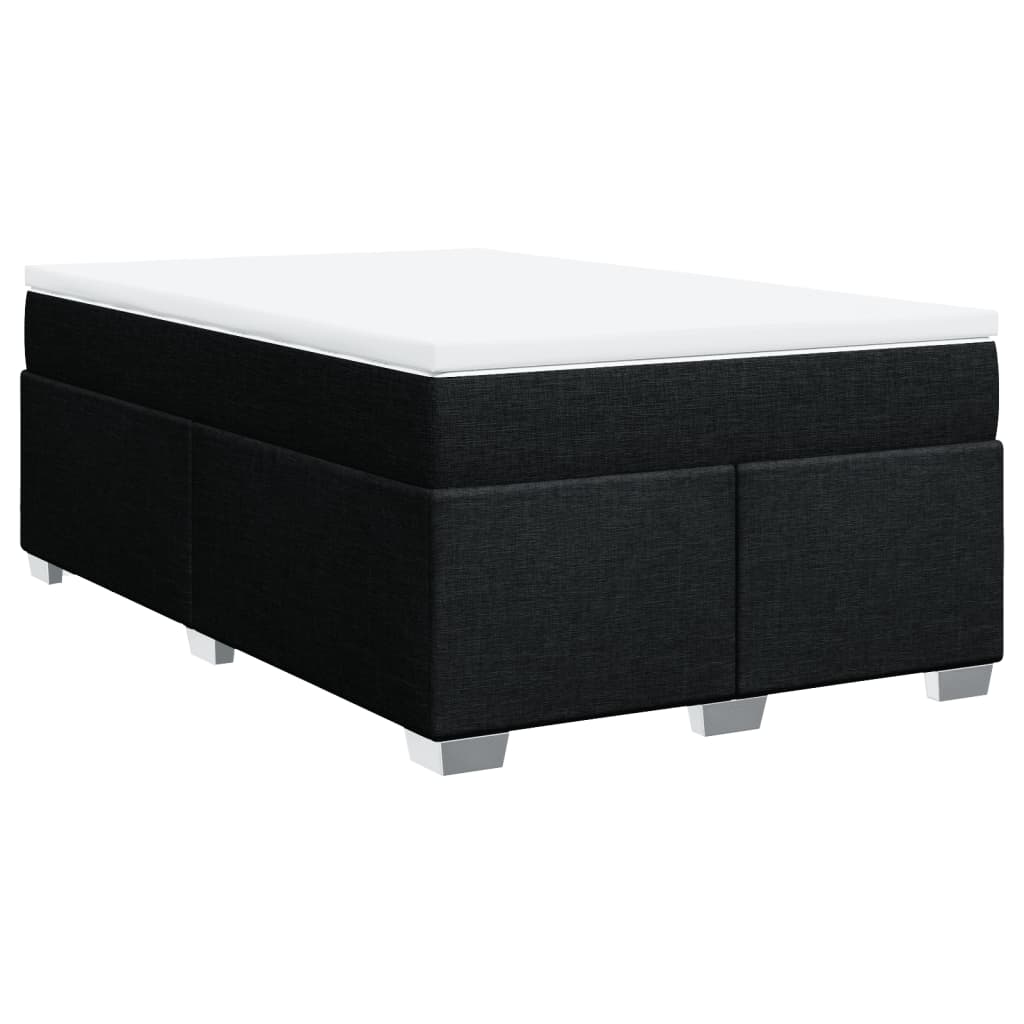 Κρεβάτι Boxspring με Στρώμα Μαύρο 120x190 εκ. Υφασμάτινο - Pakobazaar