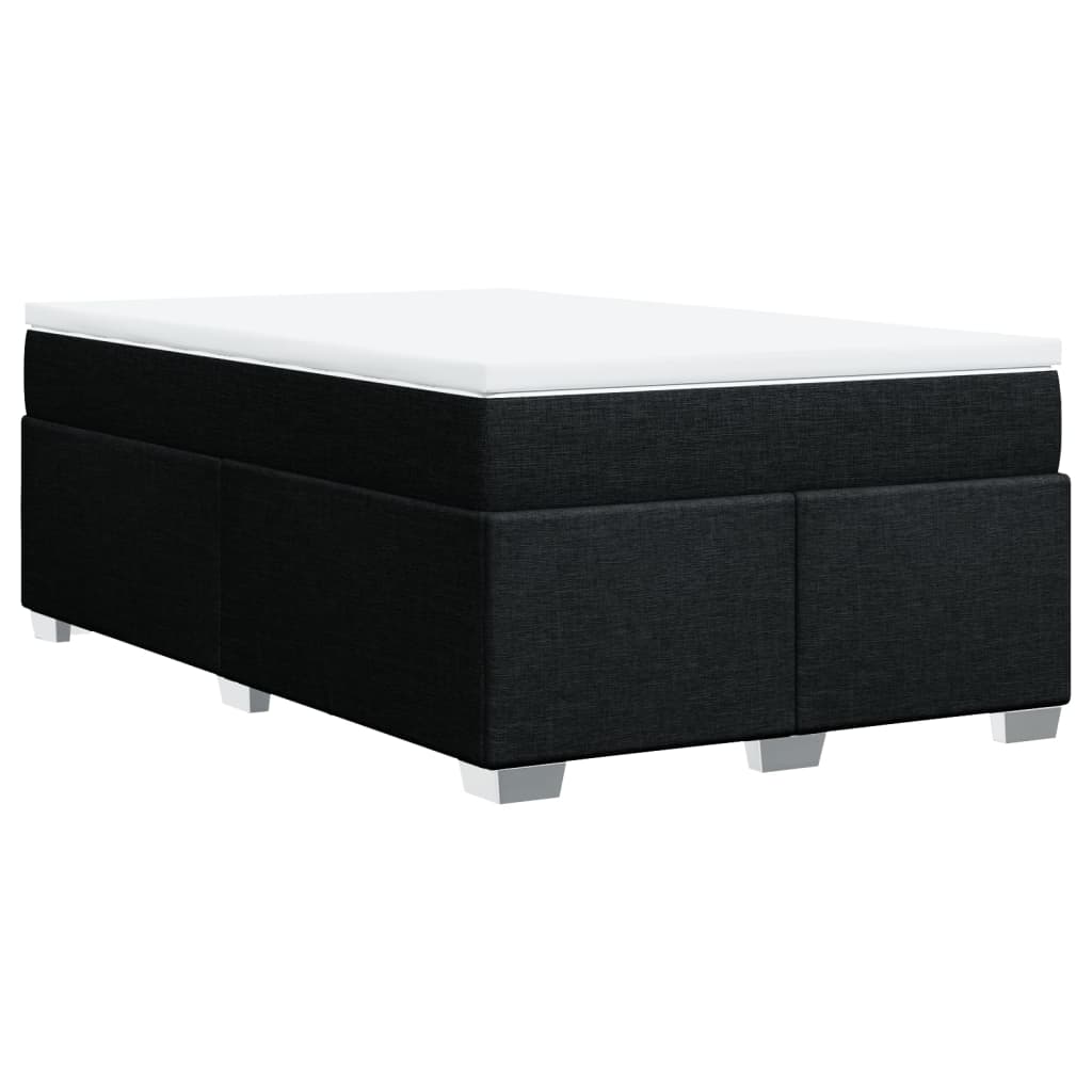 Κρεβάτι Boxspring με Στρώμα Μαύρο 120x190 εκ. Υφασμάτινο - Pakobazaar