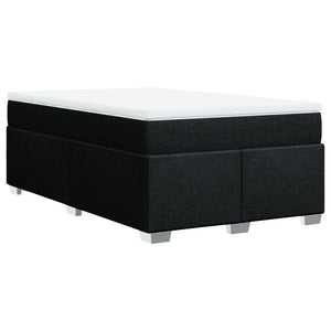 Κρεβάτι Boxspring με Στρώμα Μαύρο 120x190 εκ. Υφασμάτινο - Pakobazaar