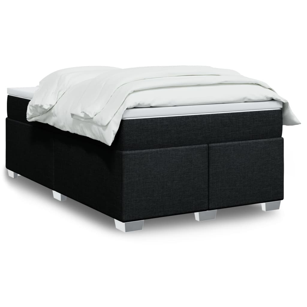 Κρεβάτι Boxspring με Στρώμα Μαύρο 120x190 εκ. Υφασμάτινο - Pakobazaar