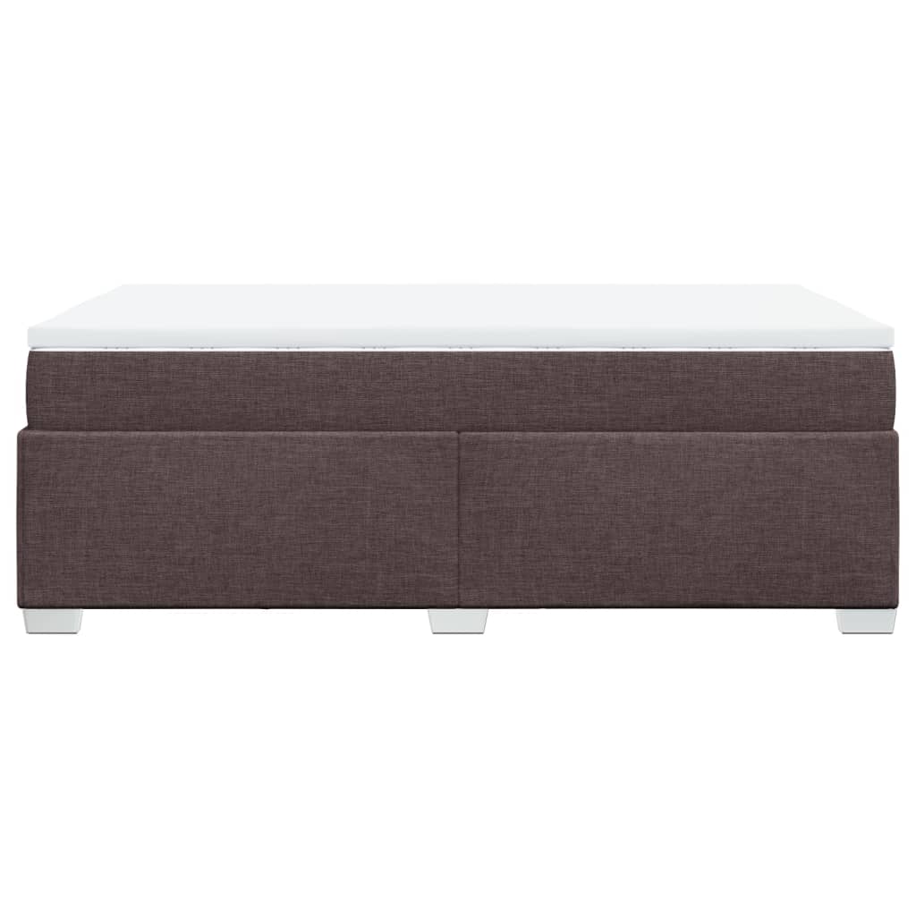 Κρεβάτι Boxspring με Στρώμα Σκούρο Καφέ 120x190 εκ Υφασμάτινο