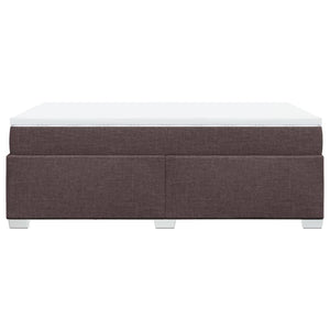 Κρεβάτι Boxspring με Στρώμα Σκούρο Καφέ 120x190 εκ Υφασμάτινο