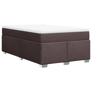 Κρεβάτι Boxspring με Στρώμα Σκούρο Καφέ 120x190 εκ Υφασμάτινο