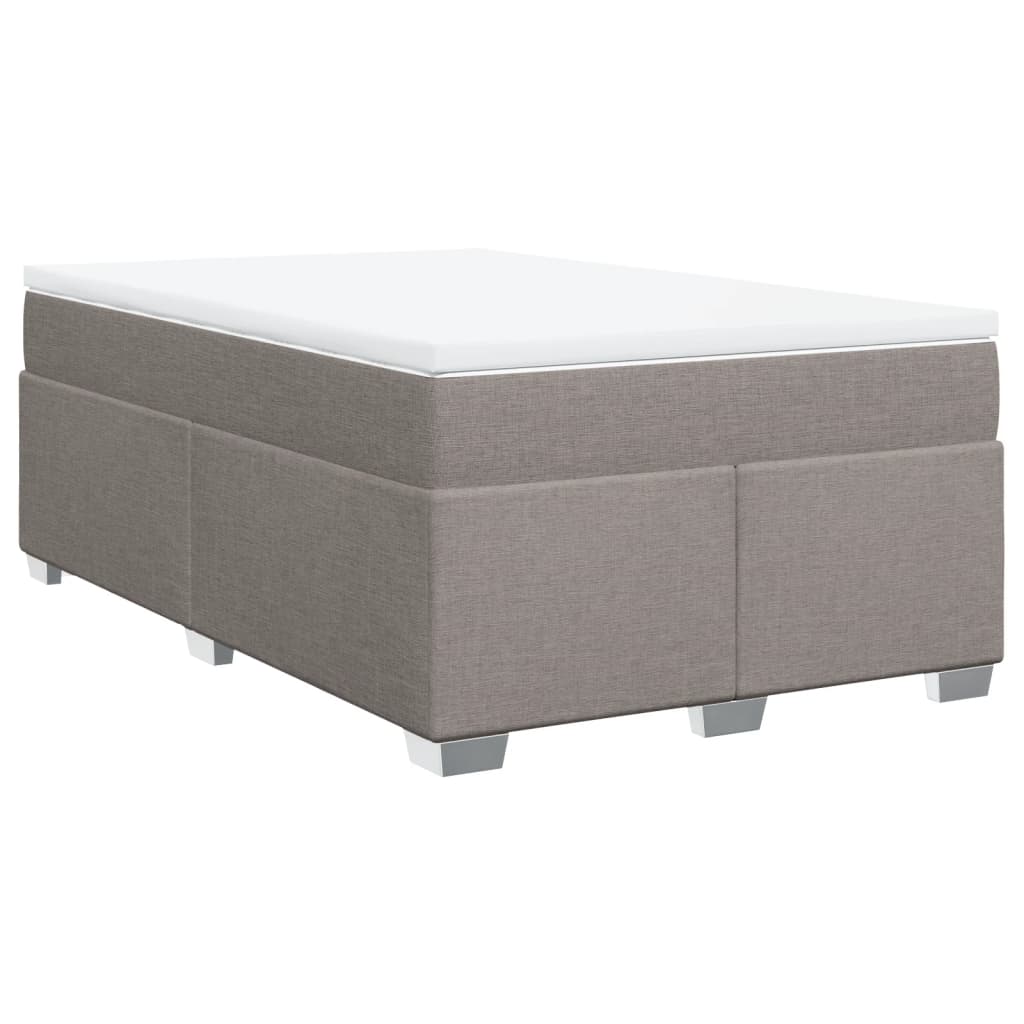 Κρεβάτι Boxspring με Στρώμα Taupe 120x190 εκ. Υφασμάτινο