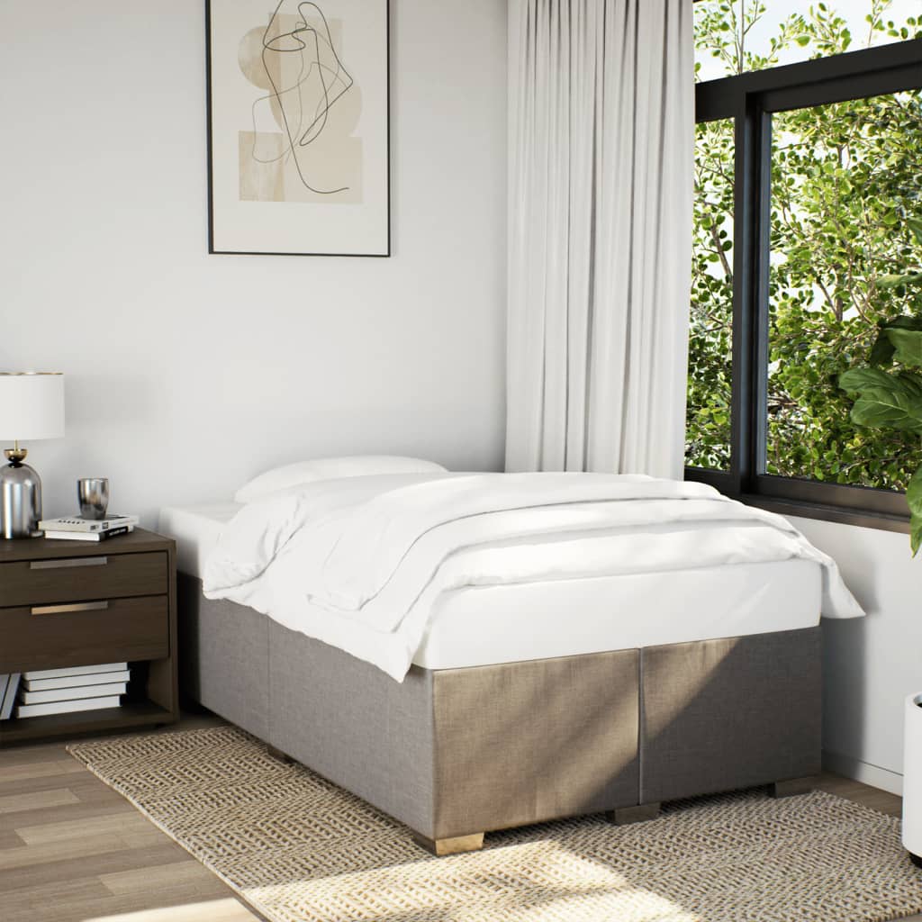 Κρεβάτι Boxspring με Στρώμα Taupe 120x190 εκ. Υφασμάτινο