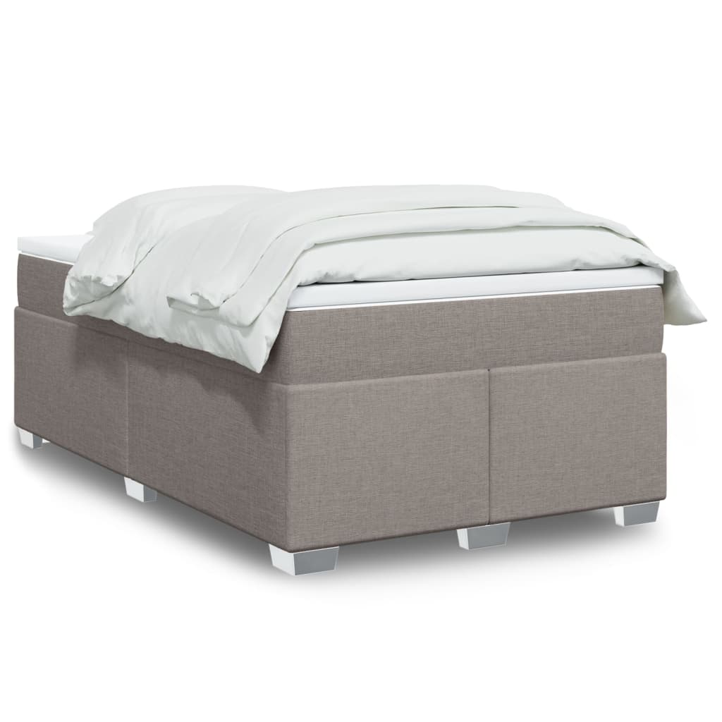 Κρεβάτι Boxspring με Στρώμα Taupe 120x190 εκ. Υφασμάτινο