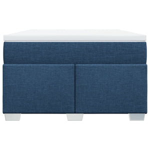 Κρεβάτι Boxspring με Στρώμα Μπλε 120x190 εκ. Υφασμάτινο - Pakobazaar