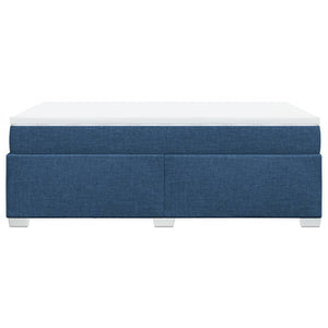 Κρεβάτι Boxspring με Στρώμα Μπλε 120x190 εκ. Υφασμάτινο - Pakobazaar