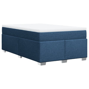 Κρεβάτι Boxspring με Στρώμα Μπλε 120x190 εκ. Υφασμάτινο - Pakobazaar