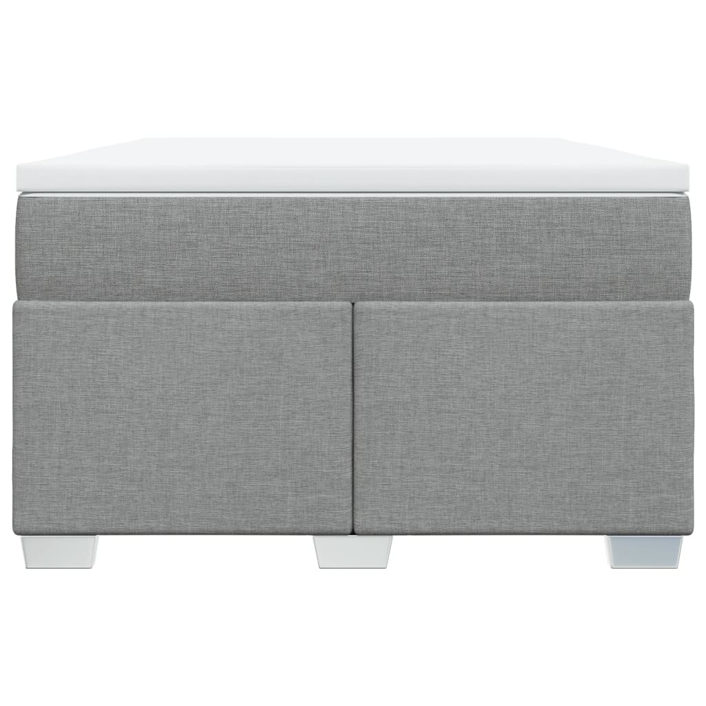 Κρεβάτι Boxspring με Στρώμα Ανοιχτό Γκρι 120x200 εκ. Υφασμάτινο - Pakobazaar